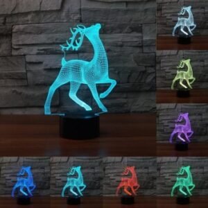 Deer 3D 7Color Touch Control LED Night Illusion Light