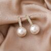 Vintage Metal Earrings Pearl Earrings Hong Kong Style Earrings - Image 3