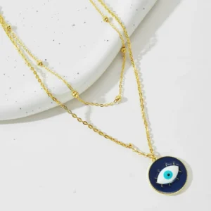 16485 New Design Jewelry Trending Charm Gold Turkish Blue Eyes Pendant Necklace For Women