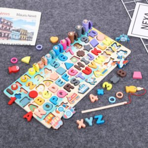 Montessori Educational Wooden Toys for Kids Montessori Toys Board Math Fishing Montessori Toys Educational for 1 2 3 Years Old