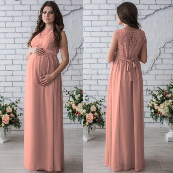 Lace Sleeveless Maternity Dress - Image 2