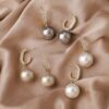 Vintage Metal Earrings Pearl Earrings Hong Kong Style Earrings - Image 2