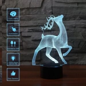 Deer 3D 7Color Touch Control LED Night Illusion Light