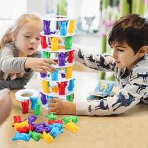 Penguin Tower Collapse Desktop Game Balance Toy Challenge Tower