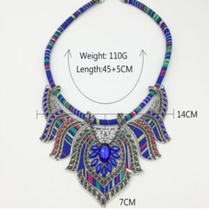 Ethnic Style Necklace Colorful Braided Rope Diamond Necklace