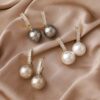 Vintage Metal Earrings Pearl Earrings Hong Kong Style Earrings - Image 5