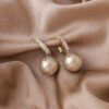 Vintage Metal Earrings Pearl Earrings Hong Kong Style Earrings - Image 6