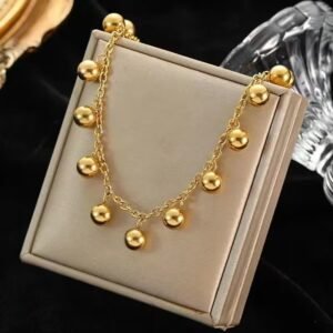 Women’s Alloy Necklace Simple Plastic Ball Necklace