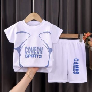Boys Clothing Set Custom Short Sleeve Top T-Shirt and Pants Shorts 2PCS Set for Boys