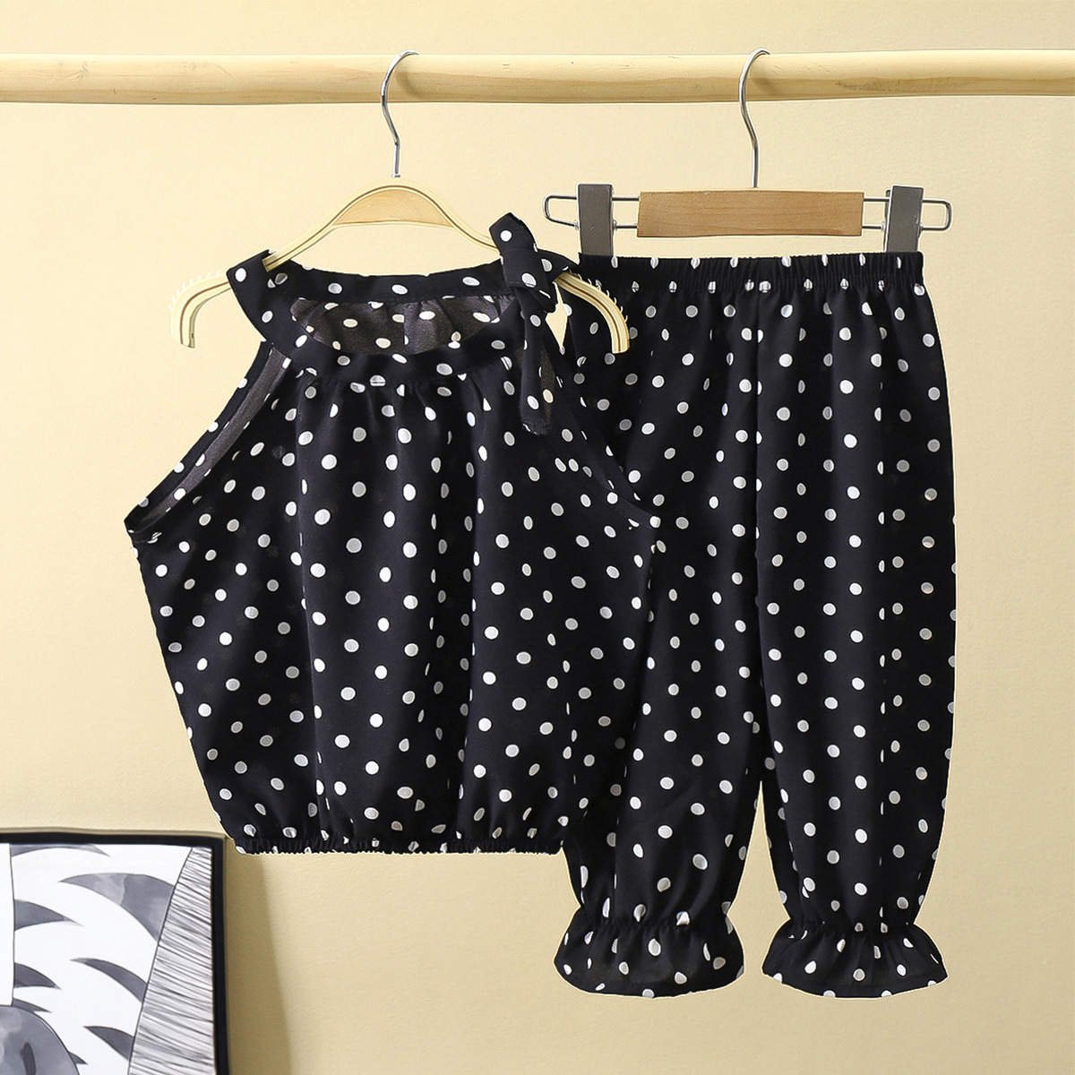 2PCS Baby Girls Clothing Sets Summer Sleeveless Polka Dot Kids Girls ...