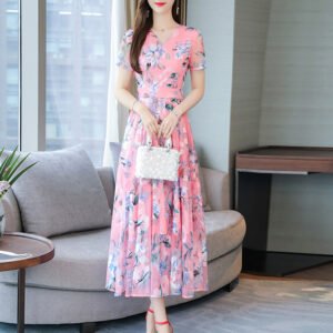 Floral Long Skirt Plus Size Women’s Printed Dress