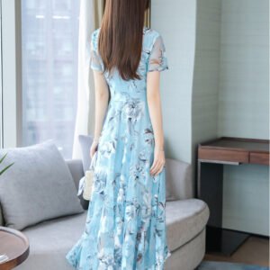 Floral Long Skirt Plus Size Women’s Printed Dress