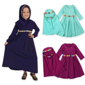 European And American Spring And Autumn Long-Sleeved Muslim Girls Dress