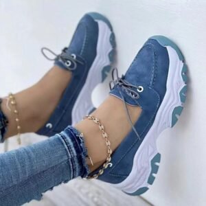 Lace-up Sneakers For Women Running Walking Sports Chunky Shoes