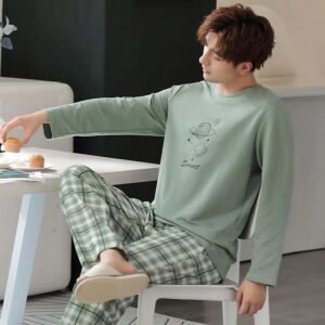 Men’s Pajamas, Long Sleeved Spring And Autumn Home Wear