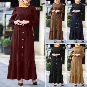 Women’s Pullover Round Neck Muslim Dress