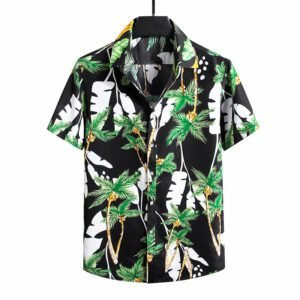 Summer New Men’s Short-sleeved Shirt Plus Size Printed