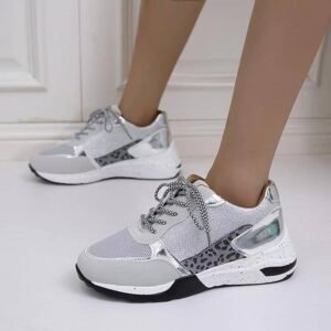 Lace Up Sneakers Wedge Flat Casual Walking Running Shoes For Women