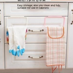 Cabinet Door Back Hook Gloves Rag Bathroom Storage Rack Nail-free Storage