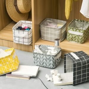 Foldable storage basket cotton