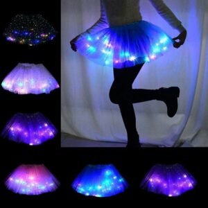 Magical & Luminous LED Princess Halloween Tutu Skirt Sequins Shiny Skirt