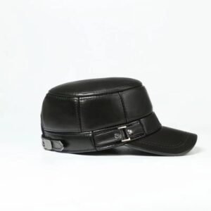 Outdoor Middle-aged And Elderly Men’s Autumn And Winter Flat Top Cowhide Hat