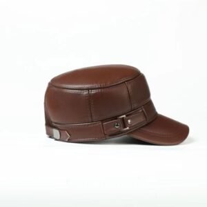 Outdoor Middle-aged And Elderly Men’s Autumn And Winter Flat Top Cowhide Hat