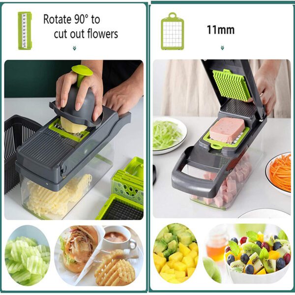 Multi-functional Plastic Manual Food Shredder Salad Cutter Vegetable Chopper Kitchen tools - Image 4