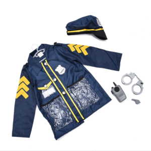 Kids Child Police Officer Policeman Cop Costume Cosplay Kindergarten Role Play House Kit Set for Boys ecoparty