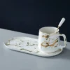 Gold Marble Coffee Mug Ceramic Cup Milk Breakfast porcelain Tea Cups And Plate Dish Saucer Set - Image 5