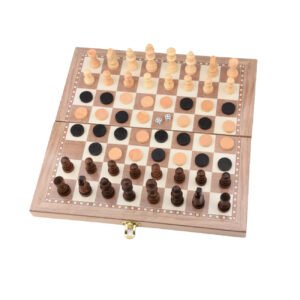 3 in 1 Wooden Backgammon Checkers Folding Board Chess Set Kids Teens Adults Chess Games chess set luxury