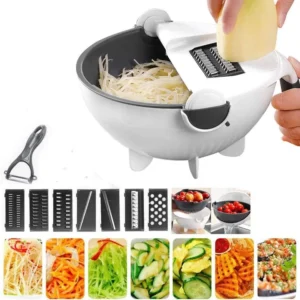 Magic Rotate Vegetable Cutter Chopper With Drain Basket Kitchen Cutting Tool Fruit Shredder Grater Slicer