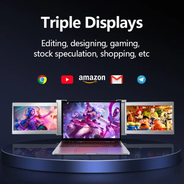 2023 New HD HDR 1080p IPS laptop portable dual and triple additional extension pantalla