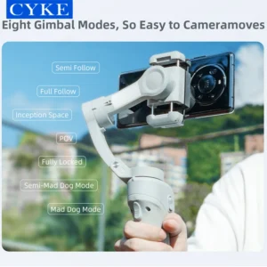 CYKE Multi-function three-axis stabilizer 360 Tracking Face Recognition Smartphone Selfie Stick Portable with fill light M01