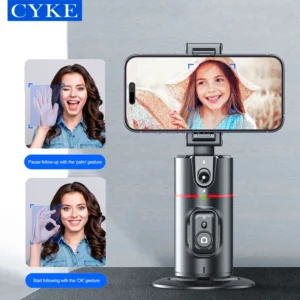 CYKE Auto Face Tracking Tripod with Remote 360 Rotation Tracking Phone Holder Smart Phone Moving Tripod for Shooting Video P02