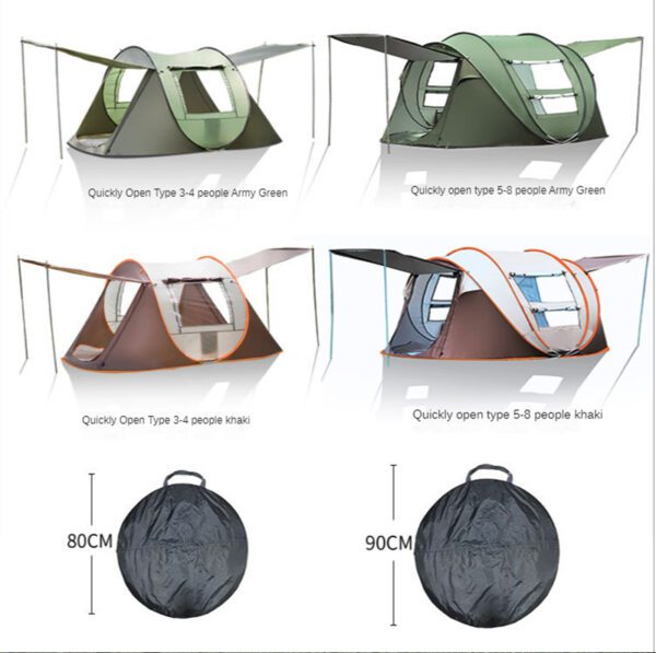 Pop-up Tent and Automatic Instant Portable Cabana Beach Camping Suitable for 2 People 2 Doors Water-Resistant UV Protection Sun - Image 4