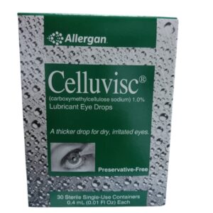 Celluvisc eye drops (carboxymethycellulose sodium) 0.1% 0.4mlx30 vials