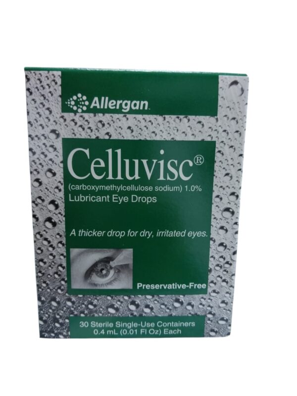 Celluvisc eye drops (carboxymethycellulose sodium) 0.1% 0.4mlx30 vials