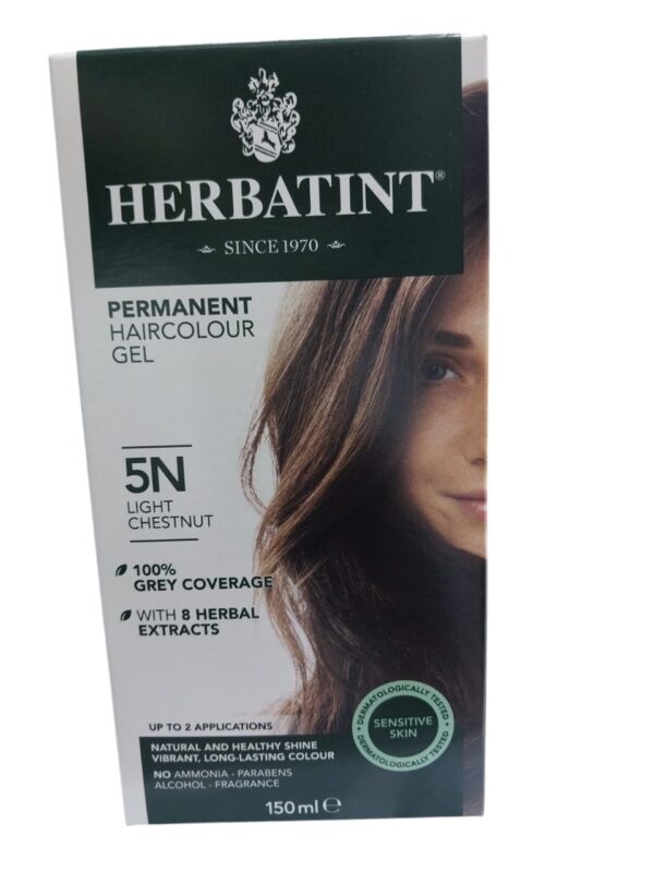 Herbatint Permanent hair colour gel 150 ml "5N" Light Chestnut