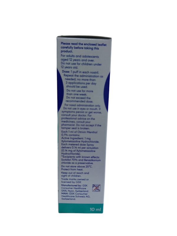 Otrivin Adult Menthol Nasal Spray - Image 2