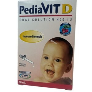 Pediavit 400 Iu Vitamin D Liquid Supplement Cherry Flavor For Babies – Paraben Free, Sugar Free, Alcohol Free 50Ml