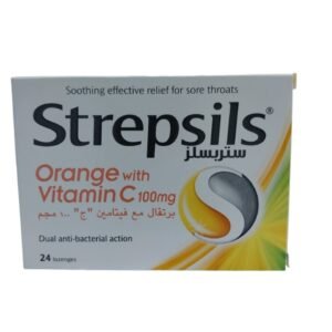 Strepsils Orange with Vitamin C Sore Throat Relief, 36 Lozenges