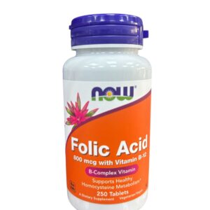 Now Folic Acid 800 Mcg With Vitamin B12 Tablets 250 Pieces