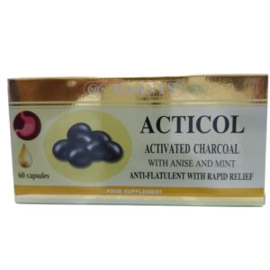 Marnys Acticol Activated Charcoal Capsules, 60 Capsules