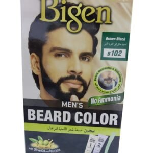 Bigen beard color B102 with olive oil and taurine.