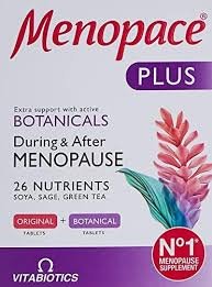 Vitabiotics Menopace Plus Women’s Menopause Support Supplement with Botanical Extracts, Soya & Green Tea – gluten free, drug free, vegetarian 56 tablets