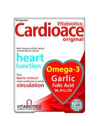 Vitaboitics Cardioace Original Heart Function Omega-3 Garlic Folic Acid Capsules 30 Pieces