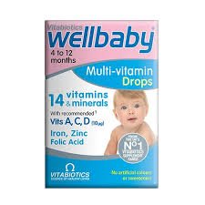 Vitabiotics Wellbaby Multivitamin Supplement Drops Orange Flavor With Minerals & Folic Acid (1-12 Months) – Alcohol Free, Lactose Free, Vegetarian