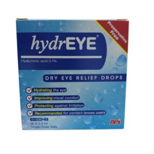 HydrEYE Eye drops (Hayaluronic acid 0.1%) 30×0.4ml single dose vials