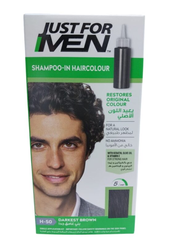 Just for men JFM Shampoo-in hair colour darkest brown H-50